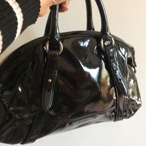 Cole Haan Satchel Bag Patent Leather Black